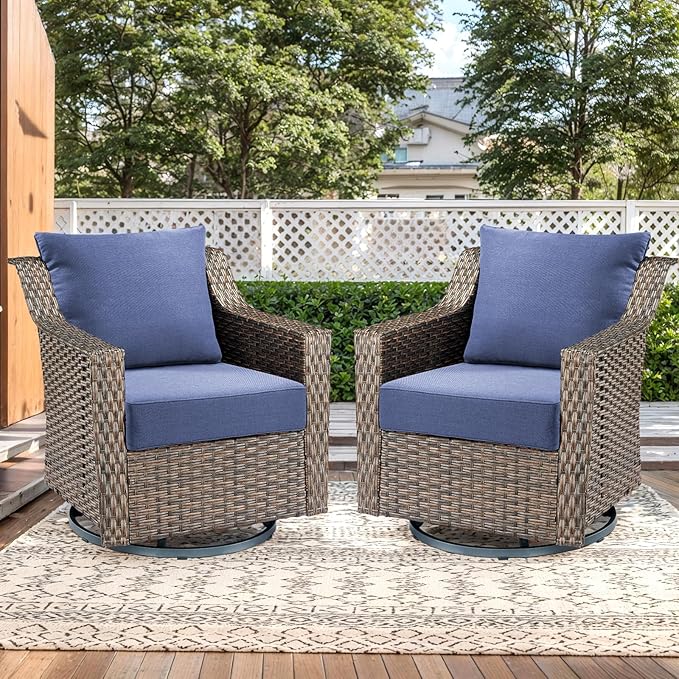 Luxury Outdoor Seat Cushion Set-24 x 24 x 6 Inch Outdoor Chair Cushions with Water Resistant & Removable Cover Outdoor Cushions for Patio Furniture Chair Sofa Couch