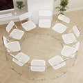10 Pack Plastic Folding Chair Foldable Portable Plastic Chair,Outdoor Indoor Portable Party Chairs,Stackable Commercial Seats with Steel,300-Pound Capacity,White