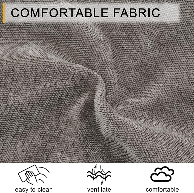 Chaise Lounge Chair Indoor with Pillows - Linen Fabric Comfy Reading Chair Bed, Upholstered Modern Small Couch Sofa Bed for Living Room, Bedroom & Apartment (Brown)