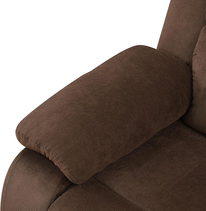SIENWIEY Manual Recliner Sectional Sofa for Living Room,L Shaped Reclining Sectional Corner Couch with Chair,Brown Fabric Recliner Sofa Set with Storage Console/Drop Down Coffee Table/Cup Holders
