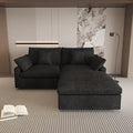 WJShome 83" Cloud Couch Sectional for Living Room, Down Filled Modular Sectional Sofa,L Shaped Sofas with Ottoman,Convertible Couch, Sofa Covers Washable&Replaceable,Black