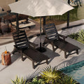 GarveeLife Outdoor HDPE Chaise Lounge with Rolling Wheels, Oversize HDPE 5-Position Pool Lounge Chairs, Pool Lounges Chairs