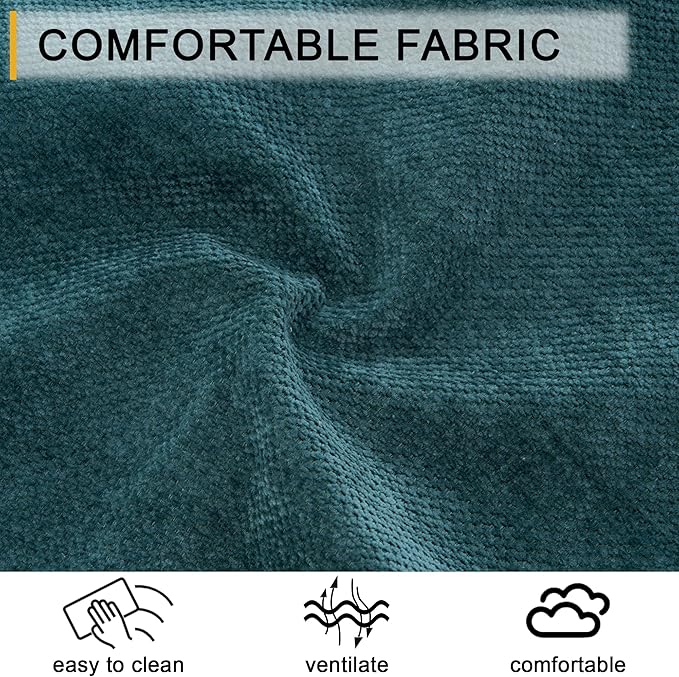 Chaise Lounge Chair Indoor, 59.8" Oversized Couch Reading Chairs, Chenille Comfortable Deep Sleeping Single Sofa, Upholstered Modern Couch Sofa Bed for Living Room, Bedroom & Apartment (Teal)