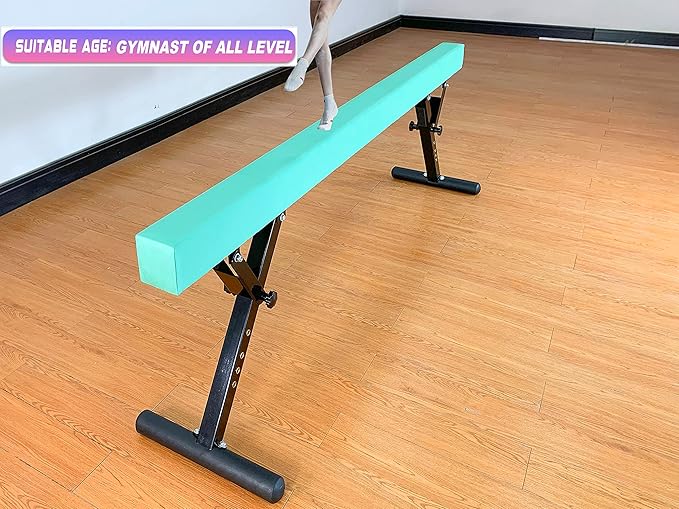 MARFULA Adjustable Balance Beam 8 ft Gymnastic Beam Adjustable Height for Kids and Teenage of All Gymnastic Levels, Gymnastic Training Beam Gymnastic Equipment for Athlete Home and Gym Club Use