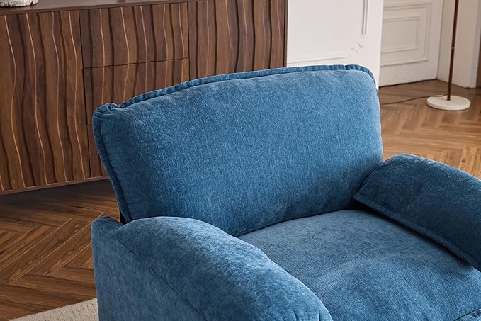 CHARMMA 38" Oversized Lounge Chair - Plush Reading Armchair with Thick Comfort Cushions, High Back Support & Wide Seat, Perfect Accent Chair for Living Room, Bedroom, Office, Dorm, Blue, 65lbs