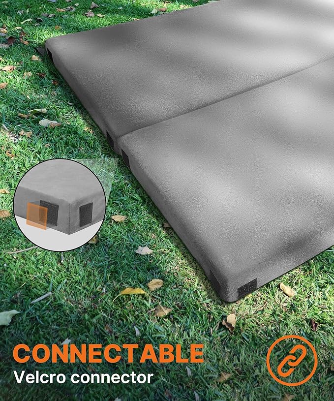 GAIALOOP 3 Inch Memory Foam Camping Mattress, Dual Layer Thick Sleeping Camp Pad for Car Tent Cot, Roll-Up Portable Glamping Floor Bed for Guests Sleepover