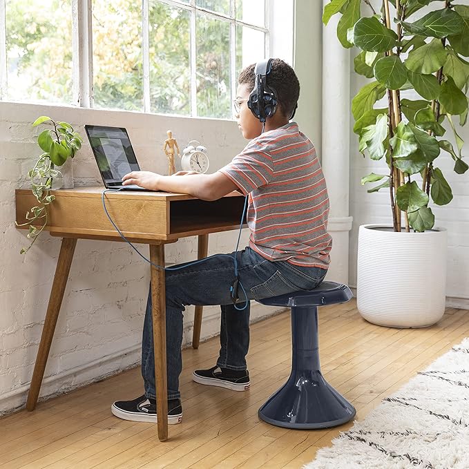 ECR4Kids ACE Active Core Engagement Wobble Stool, 18-Inch Seat Height, Flexible Seating, Navy