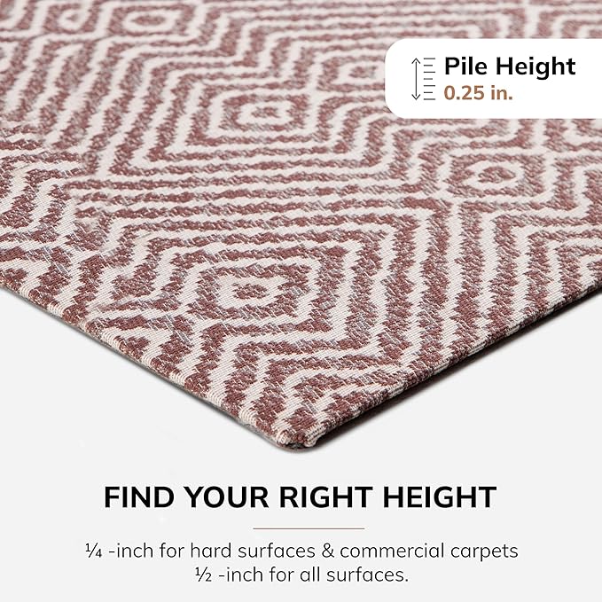 Anji Mountain Rug'd Office Chair Mat for Carpet & Hardwood Floor - Jacquard Woven Top, Anti-Slip Backing, Low Pile, Floor Protector Desk Chair Mat, Office Rugs for Rolling Chairs (40 x 54)