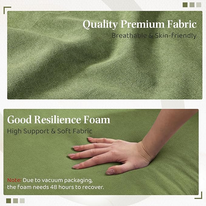 Bezseller Oversized Accent Chair, 33.5'' Wide Seat Comfy Armchair with 2 Pillows, Upholstered Big Reading Chair, Modern Single Sofa Chair for Living Room Bedroom Apartment Office, Green