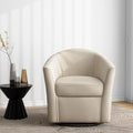 DREAMSIDEA Swivel Accent Chair Armchair, Modern Round Single Sofa Seating Comfy Reading Barrel Chairs for Living Room Bedroom (Brown, Set of 1)