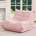 Bean Bag Chairs for Adults Giant Bean Bag Chair Memory Foam BeanBag Chair Bean Bag Sofa with Filler Faux Fur Fireside Beanbags Lazy Sofa for Living Room Bedroom Office (Pink Chevron, Single)