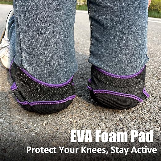 Knee Pads for Garden Work & Cleaning, Mechanic Kneepads for Adults Women & Men, Foam Knee Cushion with Breathable & Elasticity Straps for Gardening, Floor Cleaning, DIY, Concrete & Tile Work for Christmas, Purple M