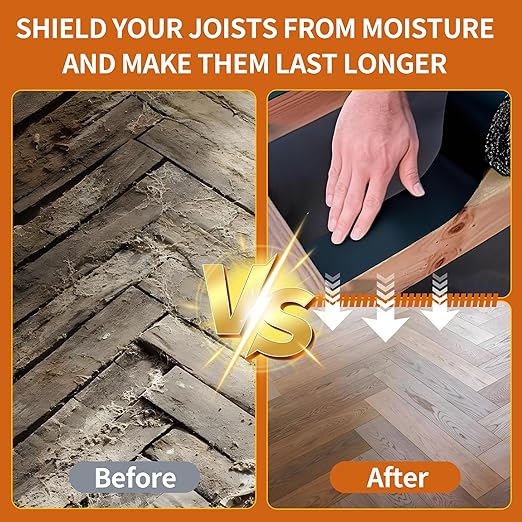JOAPRIL 24 Pack Joist Tape for Decking, 2" x 50' Weather-Resistant Butyl Deck Joist Tape 2 inch, Self Adhesive Joist Deck Tape for Hardwood for Wood Decks Beams Roof
