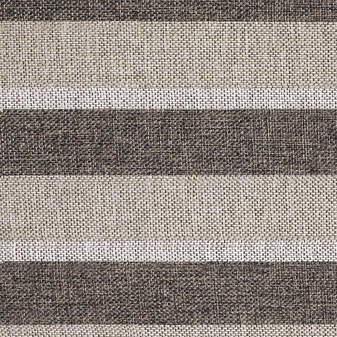 AAAAAcessories D-Shaped Chair Cushions, 2" Thick Dining Chair Pads with Ties and Removable, Machine-Washable Cover, 17" x 16", Set of 6, Boldstripes Chocolate/Beige