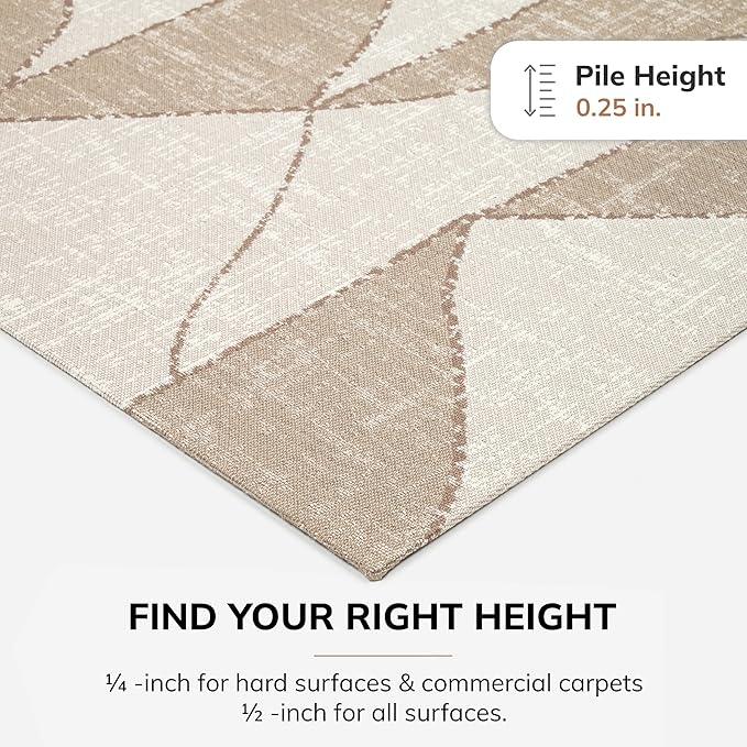 Anji Mountain Rug'd Office Chair Mat for Carpet & Hardwood Floor - Jacquard Woven Top, Anti-Slip Backing, Low Pile, Floor Protector Desk Chair Mat, Office Rugs for Rolling Chairs (36 x 48)
