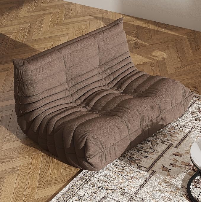 Bean Bag Chair, Fireside Chair, Large Bean Bag Chair for Adults, Bean Bag Chairs for Teens with High-Resilience Foam, Non-Slip Base Floor Lounge Sofa,Living Room (Coffee, Loveseat)