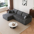AUGOP 96" Sectional Couches for Living Room Modern Modular Sofa with L-Shape Couchs Upholstered Boneless Couch Deep Seat Sectional Couch with Chaise (Dark Grey, 96" Left Facing Chaise+2Seaters)