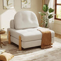 Christopher Knight Home Zila Folding Sofa Bed, 2-in-1 Convertible Sleeper Chair with Wooden Frame, Headrest & Lumbar Pillow, Portable Fold Out Floor Chair, Comfy Floor Sofa Lounge, Beige