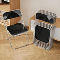 Folding Chair 6 Pack Acrylic Foldable Portable Plastic Chair,Easy to Use and Store Comfortable Portable Party Chairs for Home,Office,Party,Comfy,Black