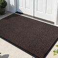 Yimobra Doormat Outdoor Indoor Entrance 47 x 32, All-Season All-Weather Front Door Mat, 100% Waterproof Welcome Matt for Floor Garage Outside Entry, Stain and Fade Resistant, Black Coffee