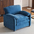 CHARMMA 38" Oversized Lounge Chair - Plush Reading Armchair with Thick Comfort Cushions, High Back Support & Wide Seat, Perfect Accent Chair for Living Room, Bedroom, Office, Dorm, Blue, 65lbs