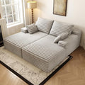 80” Oversized Double Lounge Chaise,Cloud Plush Sofa Bed,Upholstered Boneless Cloud Sofa Deep Seat,No Assembly Required,Modern Corduroy Sleeper Loveseat Chair for Living Room Bedroom Reading,Grey