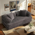 4-in-1 Folding Sofa Bed, 78" Oversized Corduroy Sleeper Chair, Convertible Loveseat to Floor Bed with Storage Pockets, Boneless Design for Living Room, Bedroom & Small Spaces