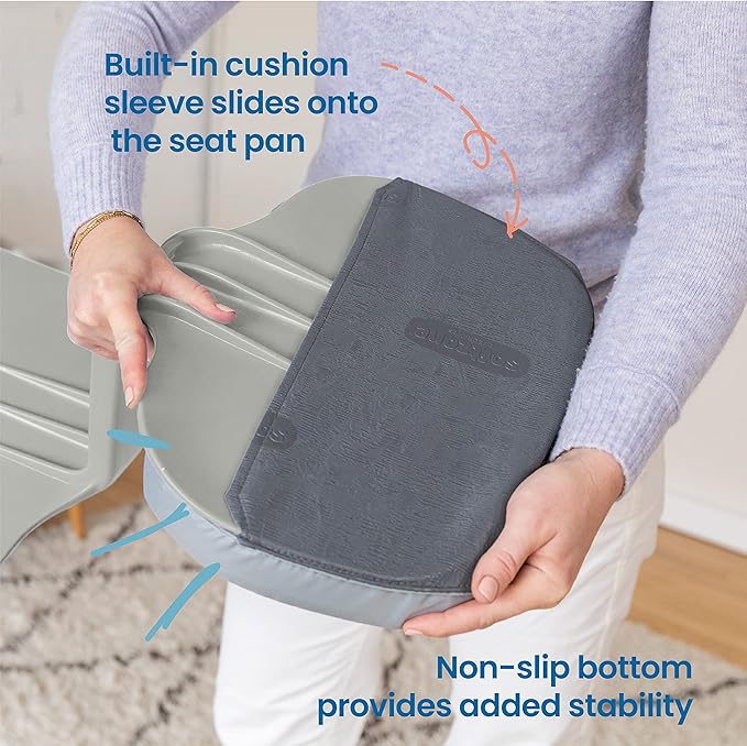 ECR4Kids The Surf Portable Lap Desk with Cushion, Flexible Seating, Light Grey, 10-Piece