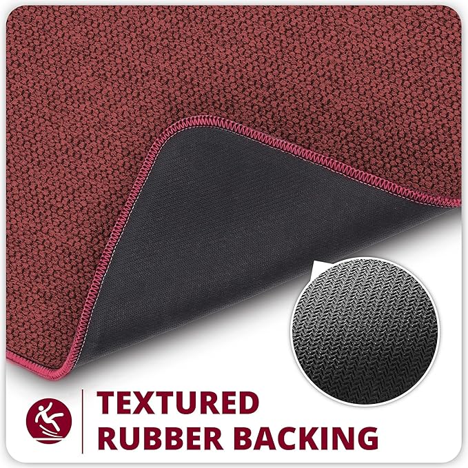 Bosap Christmas Toilet Rugs U Shaped Bathroom Rug,Machine Washable Non Slip Quick Dry Super Absorbent Ultra Thin Toilet Mats for Bathroom Toilet.Red,1'8"x2'(20x24inch)