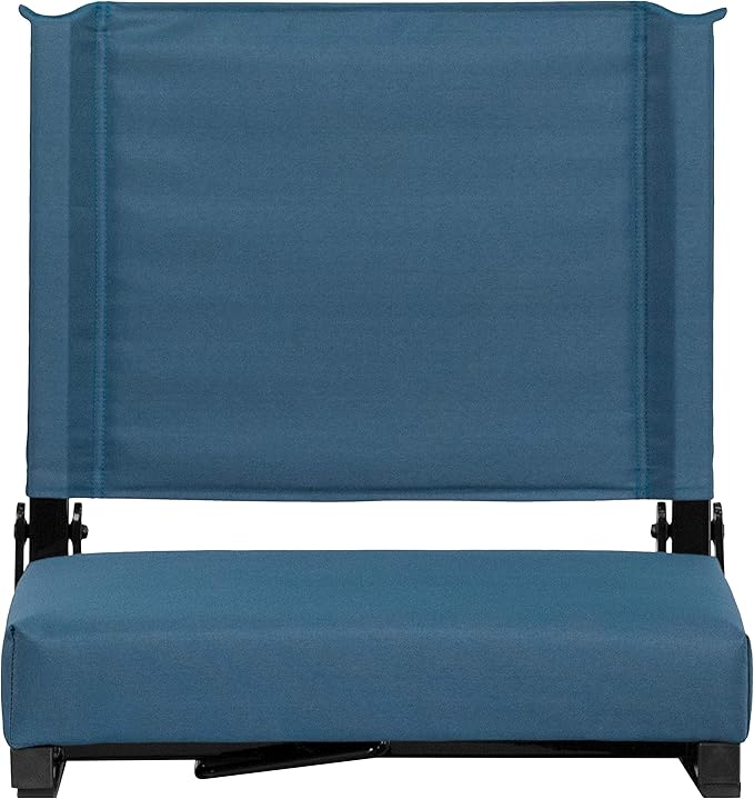 Flash Furniture Grandstand Portable Stadium Seats for Bleachers or Benches, Folding Padded Stadium Chairs with Handle, Pack of 2, 500 lb. Weight Capacity, Teal