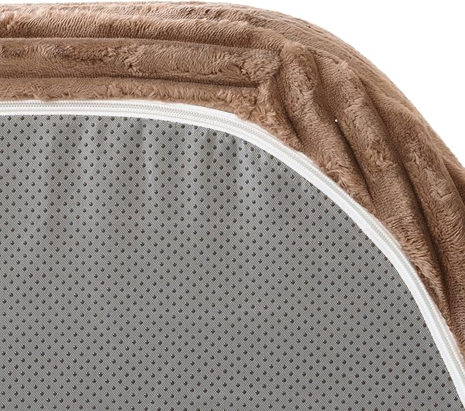 WJShome Oversized D-Shaped Lounge Chair Indoor, Modern Upholstered Corduroy Deep Seat Circle Single Foam Couch,Cloud Lounge Floor Sofa Chair for Living Room, Brown
