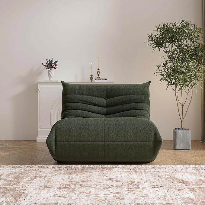 Bean Bag Chair, Fireside Chair Bean Bag Sofa Large Bean Bag Chair for Adults, Bean Bag Chairs for Teens with High Density Comfortable Foam, Memory Foam Lazy Sofa for Living Room, Bedroom (Green)