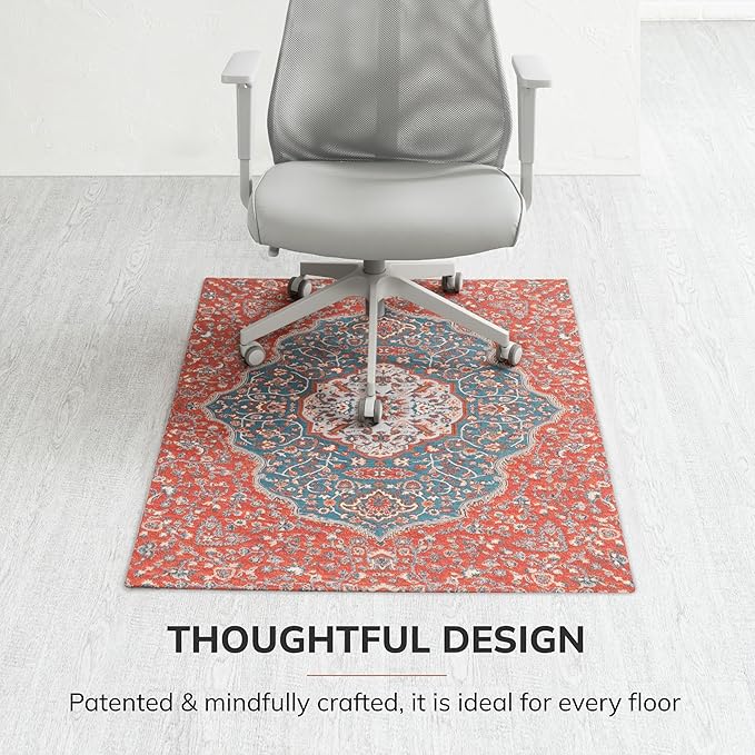 Anji Mountain Rug'd Office Chair Mat for Carpet & Hardwood Floor - Jacquard Woven Top, Anti-Slip Backing, Low Pile, Floor Protector Desk Chair Mat, Office Rugs for Rolling Chairs (36 x 48)
