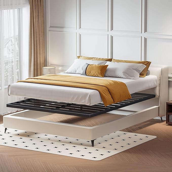 Superay 2 Inch Queen Box Spring Low Profile, Heavy Duty Metal Box Spring Bed Base, Bunkie Board Bed Slat Replacement, Mattress Foundation, Easy Assembly, Noise Free