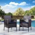 MFSTUDIO Patio Rattan Outdoor Wicker Chairs Set of 2, Woven Brown Wicker Patio Rattan Dining Chairs Set of 2 with Cushions, Oversized Seat 4 Patio Dining Chairs for Outdoor Table, 330lbs
