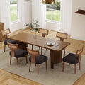 RIVOVA Rattan Dining Chairs Set of 6, Modern Fabric Upholstered Kitchen Chairs, Wooden Dining Room Chair Farmhouse Dinner Chair, Charcoal