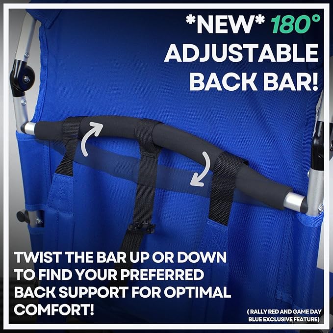 Padded Bleacher Seat – The Ultimate Reclining Stadium Chair with Full Back & Neck Support and 360° Swivel – Lightweight, Foldable, and Portable with Backpack Straps - Patent Pending