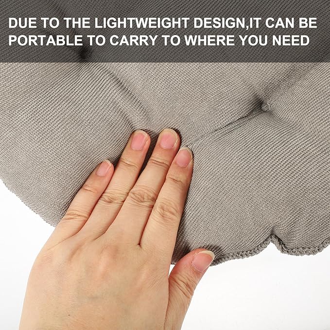 Sosoport Floor Cushion 42cm Diameter Tufted Corduroy Seat Pad 6-8cm Thick Charcoal Grey Meditation Pillow for Yoga Living Room Outdoor Seating
