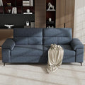 Upvilla 88.97" Modern Sofa Couch for Living Room, Deep Seat Sofas with 8”Cushion, Comfy 2-Seater Chenille Loveseat with Convertible Armrest, Removable Sofa Cover, High Leg (Blue)