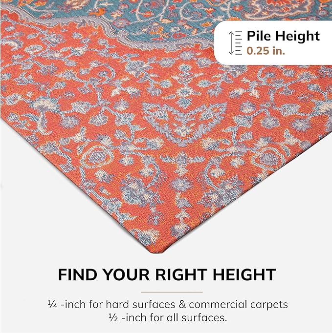 Anji Mountain Rug'd Office Chair Mat for Carpet & Hardwood Floor - Jacquard Woven Top, Anti-Slip Backing, Low Pile, Floor Protector Desk Chair Mat, Office Rugs for Rolling Chairs (36 x 48)
