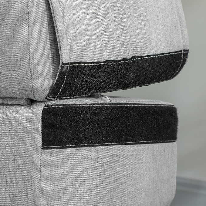 HOMCOM Folding Sofa Bed, Sleeper Chair with Pillow, Modern Linen Convertible Chair Bed, Fold Out Floor Futon Couch for Living Room, Dorm, Guest Use, Home Office, Light Gray