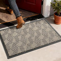 Yimobra Outdoor Mats for Front Door 29.5x17, Stops Mud & Dirt at Entrance, Fits Garage & Patio, All-Weather Waterproof Non Slip Outdoor Indoor Welcome Mat, Beige