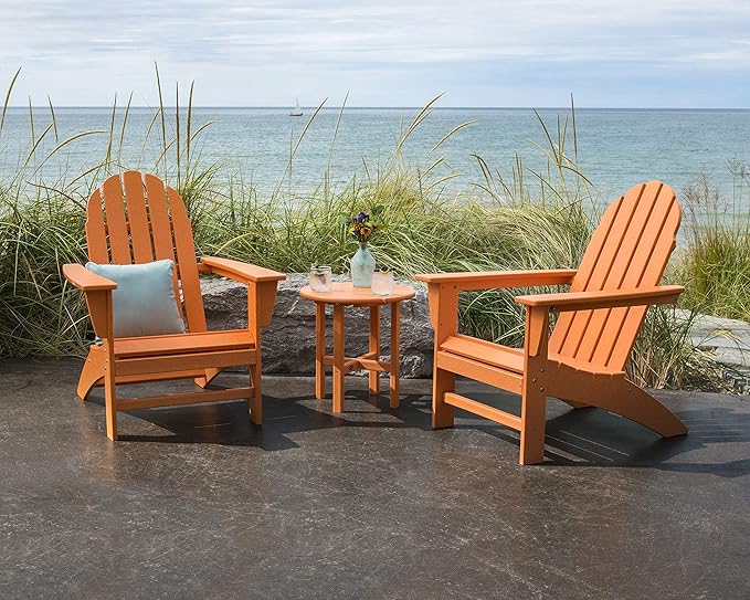 Polywood Vineyard Adirondack Chair, Outdoor Patio Furniture, Pacific Blue Composite Chair for Deck, Pool, Garden, Fire Pit, Classic Design, Fade-Proof