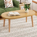 Small Coffee Table for Small Space, Low Table with Solid Wood Legs, Floor Table Desk for Sitting on The Floor, Japanese Coffee Table for Living Room, Tatami Tea Tables, Oval Coffee Tables, Brown