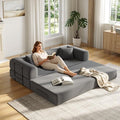 79 Inch 5-in-1 Convertible Sofa Bed, Corduroy Boneless Floor Couch with Fixed Frame & Pillow, Modular Folding Mattress Lounger for Small Space, Living Room, Bedroom - Easy Assembly(DARK GRAY)