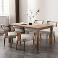 RIVOVA Mid Century Modern Dining Chairs Set of 4, Farmhouse Dining Chairs with Nailhead Trim, Faux Leather Upholstered Dining Room Chairs Kitchen Chairs with Wood Legs, Grey