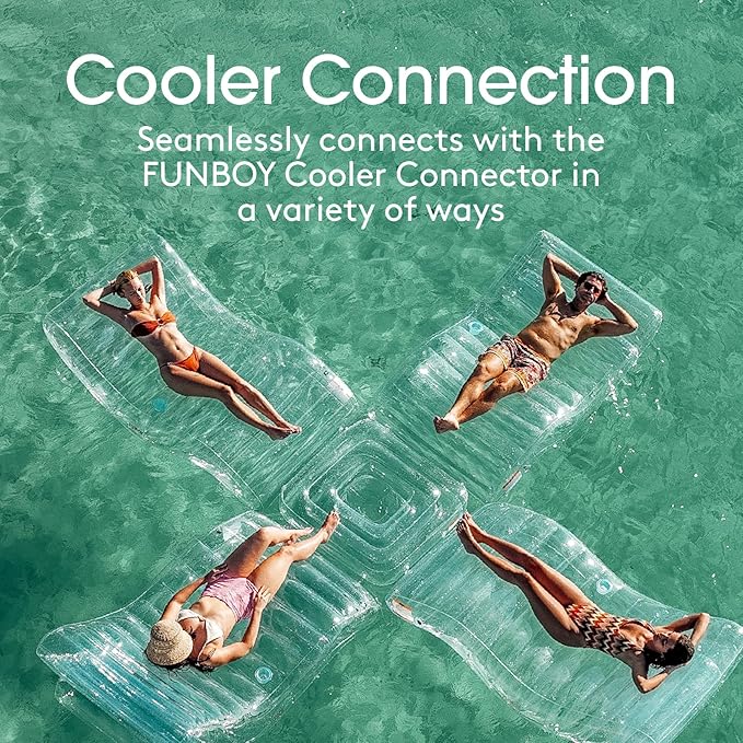 FUNBOY Giant Super Clear Chaise Lounger Pool Float, 1-2 Person Size