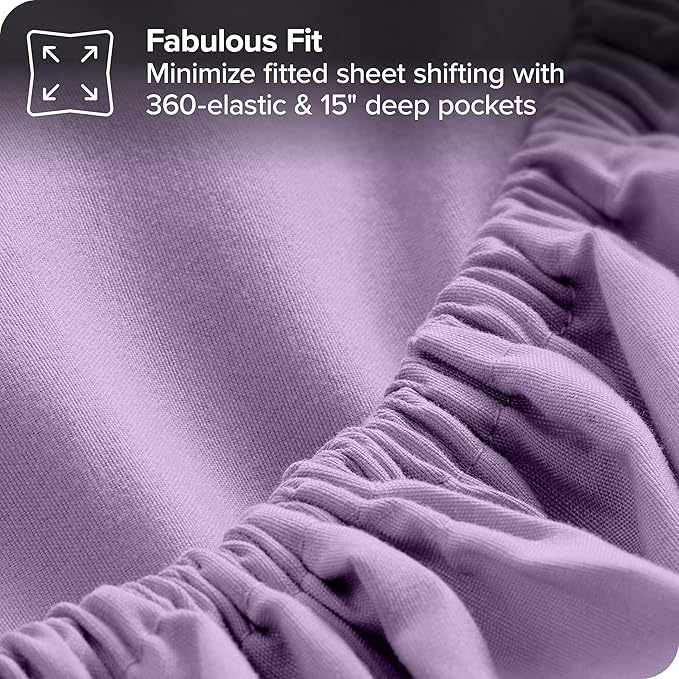 Bare Home Bed-in-A-Bag 5 Piece Comforter & Sheet Set - Twin XL - Goose Down Alternative - Ultra-Soft 1800 Premium Bed Set (Twin XL, Lavender/Lavender)