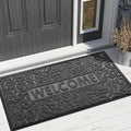 Yimobra Large Welcome Mat 47x32, Waterproof Non-Slip Outdoor Mats for Front Door Outside Entrance, Low-Profile Entryway Mat Indoor for Garage Patio, Grey