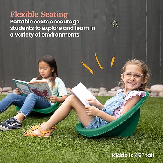 ECR4Kids Leaf Floor Seat, Rocker Chair, Green, 6-Piece